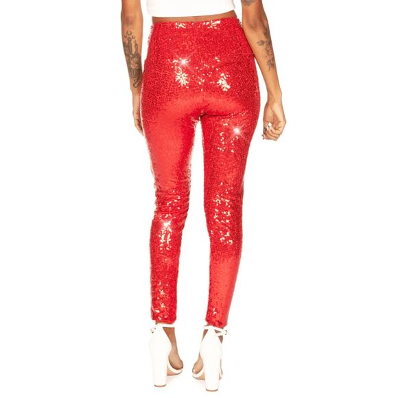 Tipsy Elves Red Sequin High-Waisted Leggings 1X NWT - Picture 2 of 8